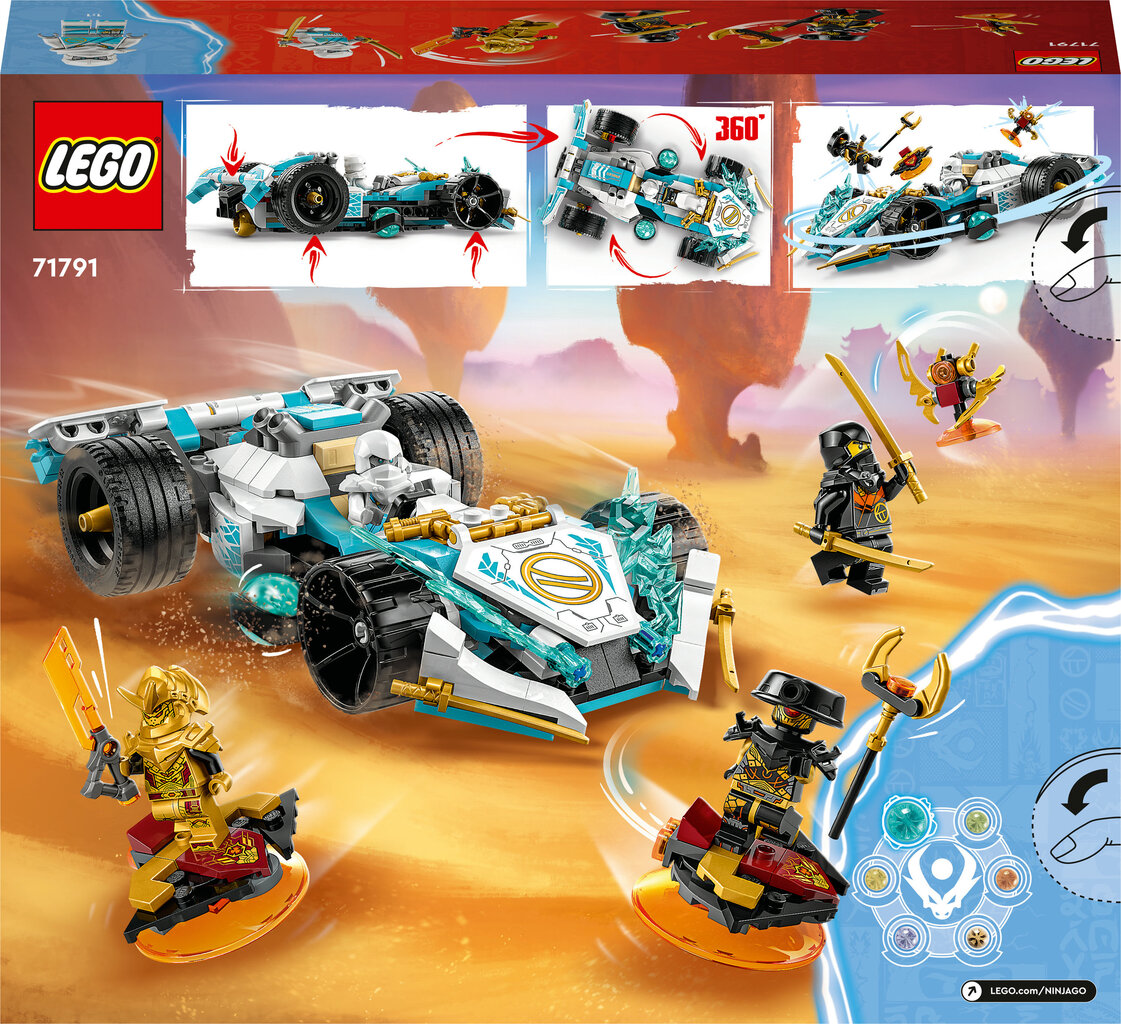 71791 LEGO® Ninjago Zane drakono galios Spinjitzu lenktynių automobilis цена и информация | Konstruktoriai ir kaladėlės | pigu.lt