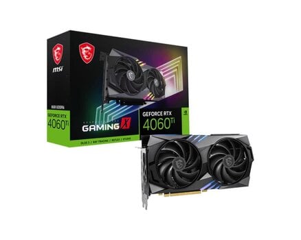 MSI GeForce RTX 4060 Ti Gaming X 8G (RTX4060TIGAMX8G) kaina ir informacija | Vaizdo plokštės (GPU) | pigu.lt