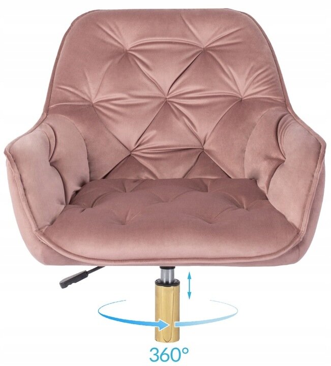 Biuro kėdė Mebel Elite, veliūrinė, rožinė kaina ir informacija | Biuro kėdės | pigu.lt