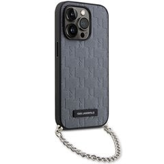 Karl Lagerfeld KLHCP14LSACKLHPG iPhone 14 Pro 6.1" srebrny|silver hardcase Saffiano Monogram Chain цена и информация | Чехлы для телефонов | pigu.lt