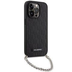 Karl Lagerfeld KLHCP14LSACKLHPK iPhone 14 Pro 6.1" czarny|black hardcase Saffiano Monogram Chain цена и информация | Чехлы для телефонов | pigu.lt