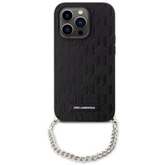 Karl Lagerfeld KLHCP14LSACKLHPK iPhone 14 Pro 6.1" czarny|black hardcase Saffiano Monogram Chain цена и информация | Чехлы для телефонов | pigu.lt