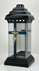 Подсвечник на кладбище Квадрат золотого цвета с черным крестом цена и информация | Свечи на кладбище | pigu.lt
