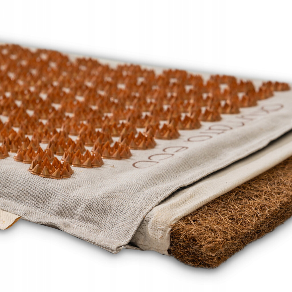Akupresūros masažinis kilimėlis Akumata ECO, 72 x 43cm, smėlio spalvos kaina ir informacija | Masažo reikmenys | pigu.lt