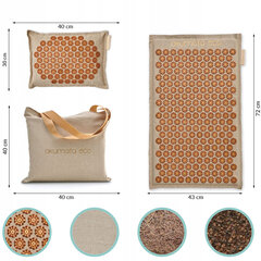 Akupresūros masažinis kilimėlis Akumata ECO, 72 x 43cm, smėlio spalvos цена и информация | Аксессуары для массажа | pigu.lt