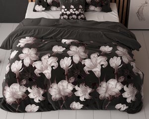 Комплект постельного белья Dark Flower 200 x 220 см, черный, из 3 частей цена и информация | Комплекты постельного белья | pigu.lt