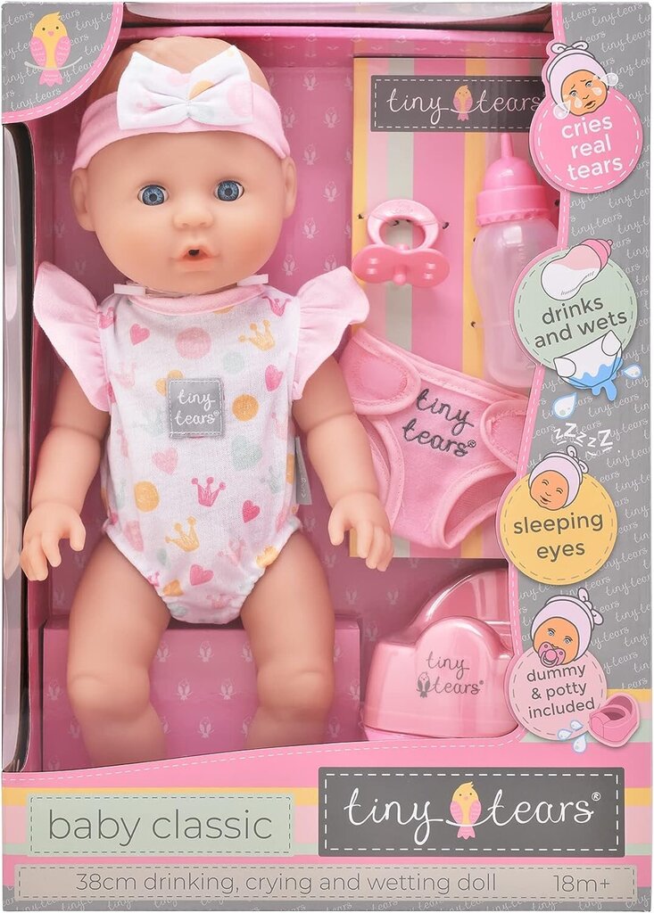 Lėlė verkianti ir besišlapinanti Tiny Tears Classic 11006 kaina ir informacija | Žaislai mergaitėms | pigu.lt