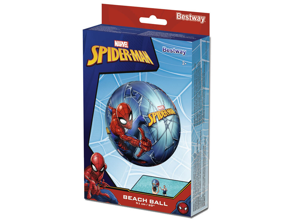 Pripučiamas kamuolys Bestway Spiderman (Žmogus Voras), 51 cm цена и информация | Vandens, smėlio ir paplūdimio žaislai | pigu.lt