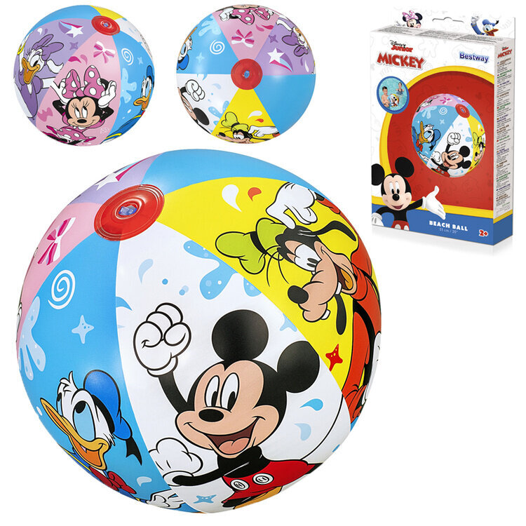 Pripučiamas kamuolys Bestway Mickey Mouse (Peliukas Mikis), 51 cm kaina ir informacija | Vandens, smėlio ir paplūdimio žaislai | pigu.lt