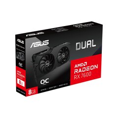 Asus Dual Radeon RX 7600 OC Edition (DUAL-RX7600-O8G) kaina ir informacija | Vaizdo plokštės (GPU) | pigu.lt