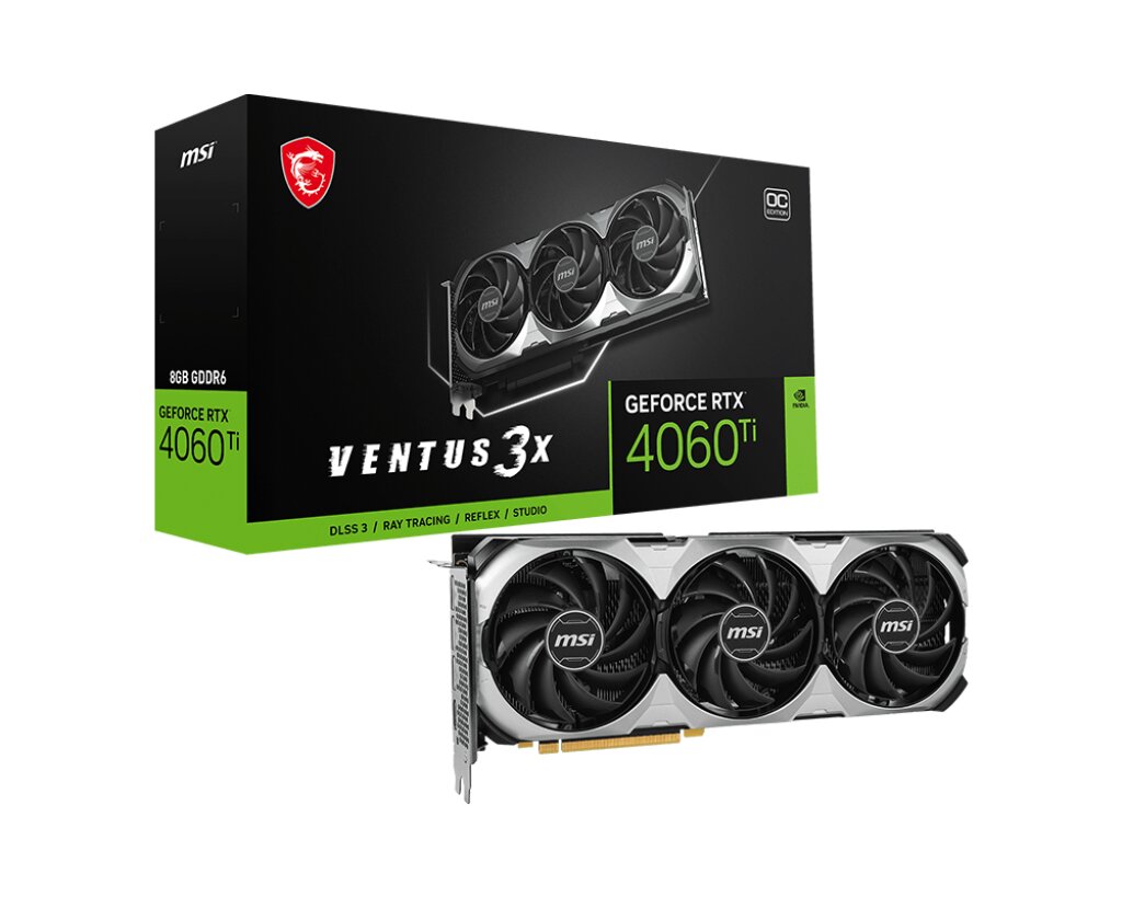 Vaizdo plokštė 4060 Ti Ventus 3X OC (RTX4060TIVEN3X8GOC) kaina | pigu.lt