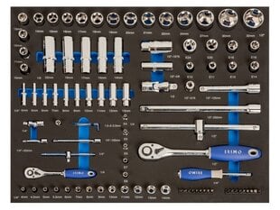 Набор торцевых головок Irimo 1/4 + 1/2", пенопласт 3/3, 94 шт. цена и информация | Механические инструменты | pigu.lt