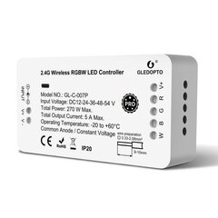 Gledopto Zigbee + RF Pro RGBW LED kontroleris 12V / 24V / 36V / 48V / 54V DC kaina ir informacija | Apsaugos sistemos, valdikliai | pigu.lt