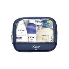 Rinkinys Dove: dušo želė, 55 ml + purškiamas dezodorantas, 35 ml + kremas, 75 ml + dantų pasta, 16 ml + dantų šepetėlis kaina ir informacija | Dušo želė, aliejai | pigu.lt