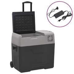 Šaltdėžė su ratukais ir adapteriu VidaXL, 30l, juoda kaina ir informacija | Šaltkrepšiai, šaltdėžės ir šaldymo elementai | pigu.lt