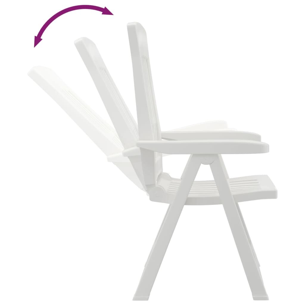 Atlošiamos sodo kėdės, 2vnt., baltos spalvos, PP kaina ir informacija | Lauko kėdės, foteliai, pufai | pigu.lt