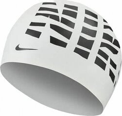 Plaukimo kepurė Nike Swim Wave Stripe Graphic 3, balta цена и информация | Шапочки для плавания | pigu.lt