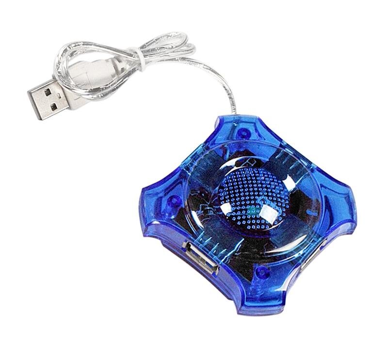 Šakotuvas Esperanza 4 jungtys EA150B USB2.0 STAR, mėlynas kaina ir informacija | Adapteriai, USB šakotuvai | pigu.lt