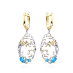 Sidabriniai auskarai Alberto Martini Blue Topaz KE31781 kaina ir informacija | Auskarai | pigu.lt