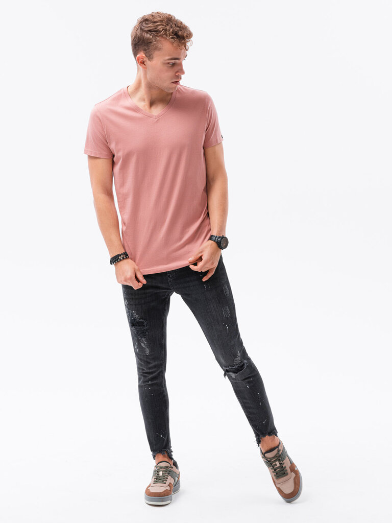 Marškinėliai vyrams, rožiniai kaina ir informacija | Vyriški marškinėliai | pigu.lt
