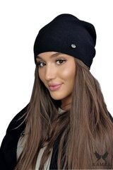 Kamea moteriška kepurė Lara, juodas Universalus kaina ir informacija | Kepurės moterims | pigu.lt