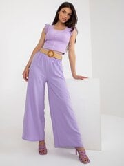 Женские светло-фиолетовые брюки из ткани цена и информация | Брюки | pigu.lt