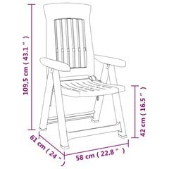 Atlošiamos sodo kėdės, 2vnt., žalios spalvos, PP kaina ir informacija | Lauko kėdės, foteliai, pufai | pigu.lt