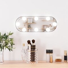 Sieninis veidrodis su LED lemputėmis vidaXL, 15x40cm, sidabrinis цена и информация | Зеркала | pigu.lt