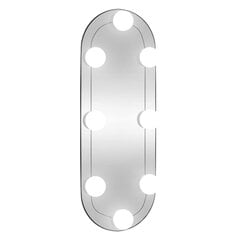 Sieninis veidrodis su LED lemputėmis vidaXL, 15x40cm, sidabrinis kaina ir informacija | Veidrodžiai | pigu.lt