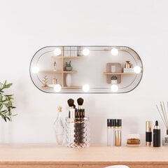Sieninis veidrodis su LED lemputėmis vidaXL, 20x50cm, sidabrinis kaina ir informacija | Veidrodžiai | pigu.lt