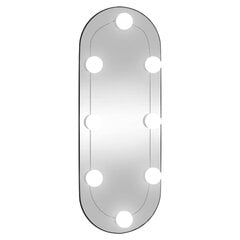 Sieninis veidrodis su LED lemputėmis vidaXL, 20x50cm, sidabrinis цена и информация | Зеркала | pigu.lt