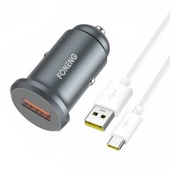 Mini car GSM charger kit Foneng C15 4A USB type-C (metal) цена и информация | Зарядные устройства для телефонов | pigu.lt