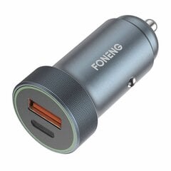 Foneng Комплект автомобильного зарядного устройства одиночный USB Foneng C16 (металл) цена и информация | Зарядные устройства для телефонов | pigu.lt