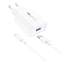 Foneng EU13 Wall Charger + USB to Lightning Cable, 3A (White) цена и информация | Зарядные устройства для телефонов | pigu.lt