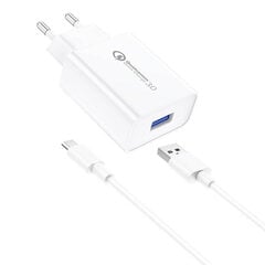 Wall Charger Foneng EU13  + USB to Micro USB Cable, 3A (White) цена и информация | Зарядные устройства для телефонов | pigu.lt