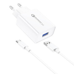 Foneng Сетевое зарядное устройство Foneng EU13 + кабель USB-USB-C, 3A (белый) цена и информация | Зарядные устройства для телефонов | pigu.lt