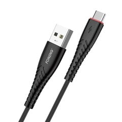 Foneng X15 USB to USB-C cable, 2.4A, 1.2m (black) цена и информация | Кабели для телефонов | pigu.lt