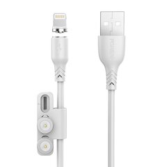 Foneng X62 Magnetic 3in1 USB to USB-C | Lightning | Micro USB Cable, 2.4A, 1m (White) цена и информация | Кабели для телефонов | pigu.lt