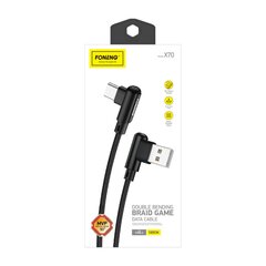 Foneng X70 Angled USB to USB-C cable, 3A, 1m (black) цена и информация | Кабели для телефонов | pigu.lt