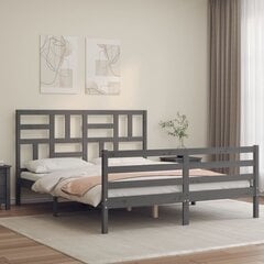 Каркас кровати vidaXL, 160x200 см, серый цена и информация | Кровати | pigu.lt