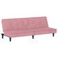 Sofa-lova su puodelių laikikliais vidaXL, rožinė цена и информация | Sofos | pigu.lt