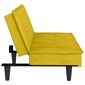 Sofa-lova su puodelių laikikliais vidaXL, geltona цена и информация | Sofos | pigu.lt