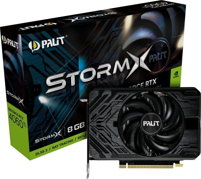 Palit GeForce RTX 4060 Ti StormX (NE6406T019P1-1060F) kaina ir informacija | Vaizdo plokštės (GPU) | pigu.lt