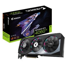 Gigabyte Aorus GeForce RTX 4060 Ti Elite (GV-N406TAORUSE-8GD) kaina ir informacija | Vaizdo plokštės (GPU) | pigu.lt