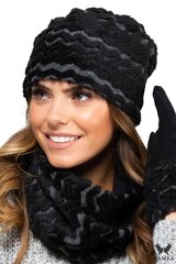 Kamea moteriška kepurė, šalikas Vermont-kom, juodas/pilka ONE цена и информация | Женские шапки | pigu.lt