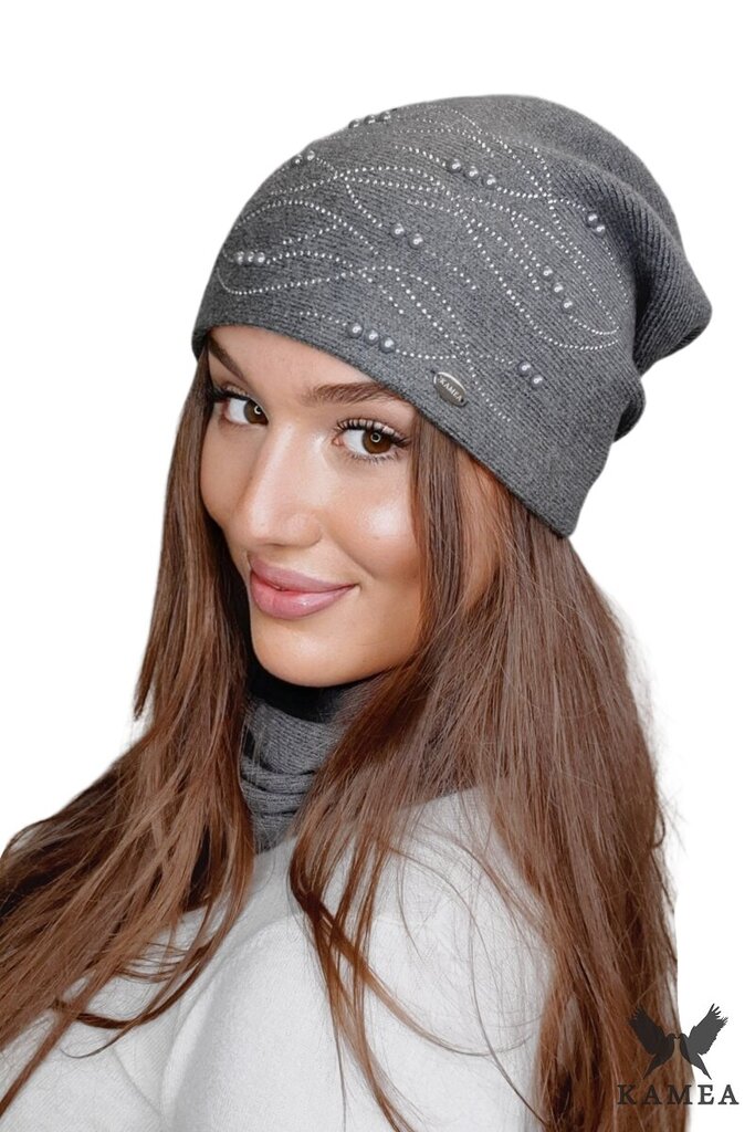 Kamea moteriška kepurė Basima, tamsiai pilka Universalus цена и информация | Kepurės moterims | pigu.lt