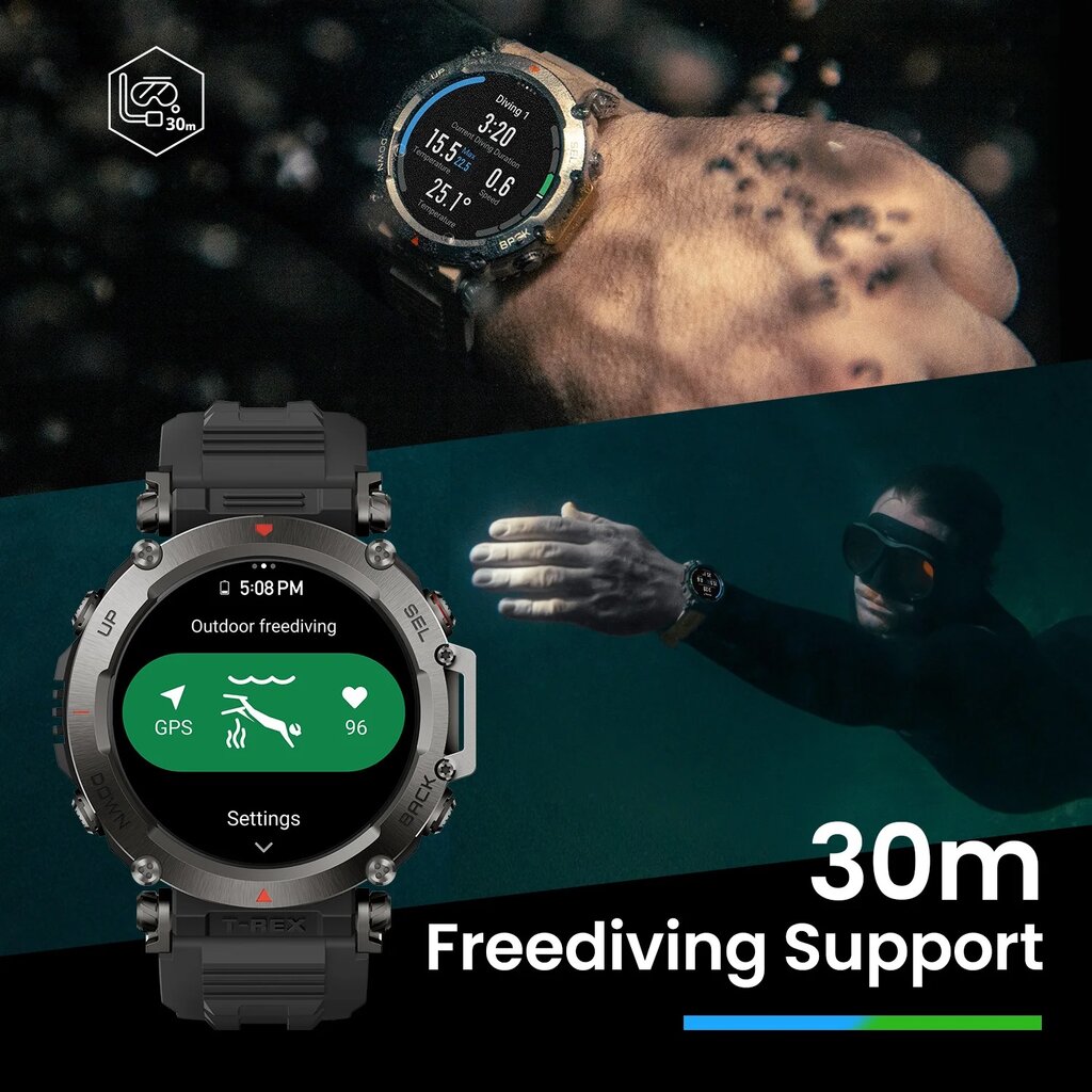 Amazfit T-Rex Ultra Abyss Black kaina ir informacija | Išmanieji laikrodžiai (smartwatch) | pigu.lt