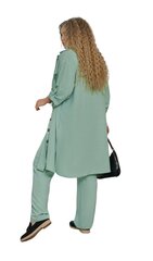 Элегантный женский костюм 3 в 1 рубашка, рулонная блузка и брюки/FASHION/96/темно-зеленый/ цена и информация | Женские костюмы | pigu.lt