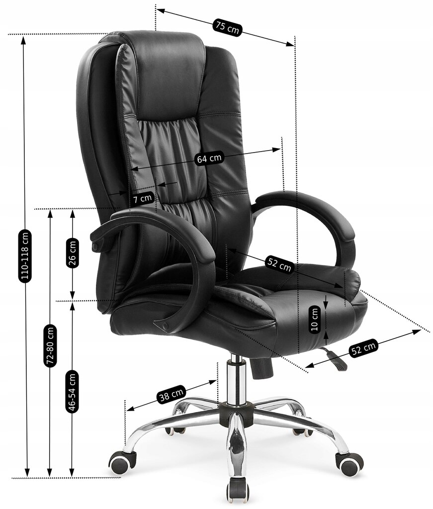 Biuro kėdė Halmar Relax, juoda цена и информация | Biuro kėdės | pigu.lt
