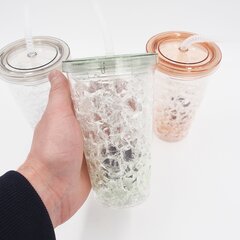 Šaldantis puodelis su šiaudeliu, 400ml kaina ir informacija | Gertuvės | pigu.lt